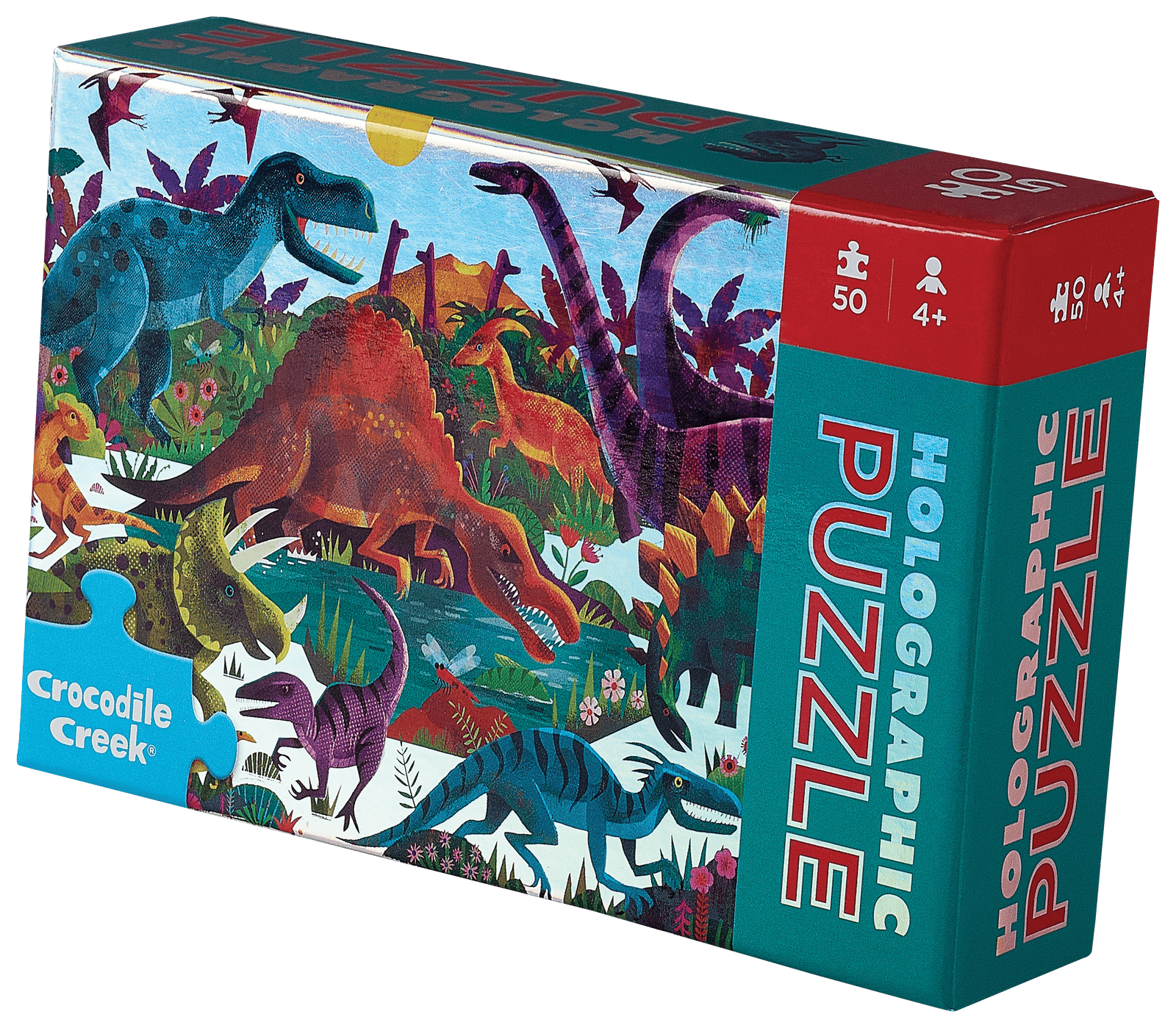Crocodile Creek Toys 50pc Holographic Puzzle - Dinosaurs