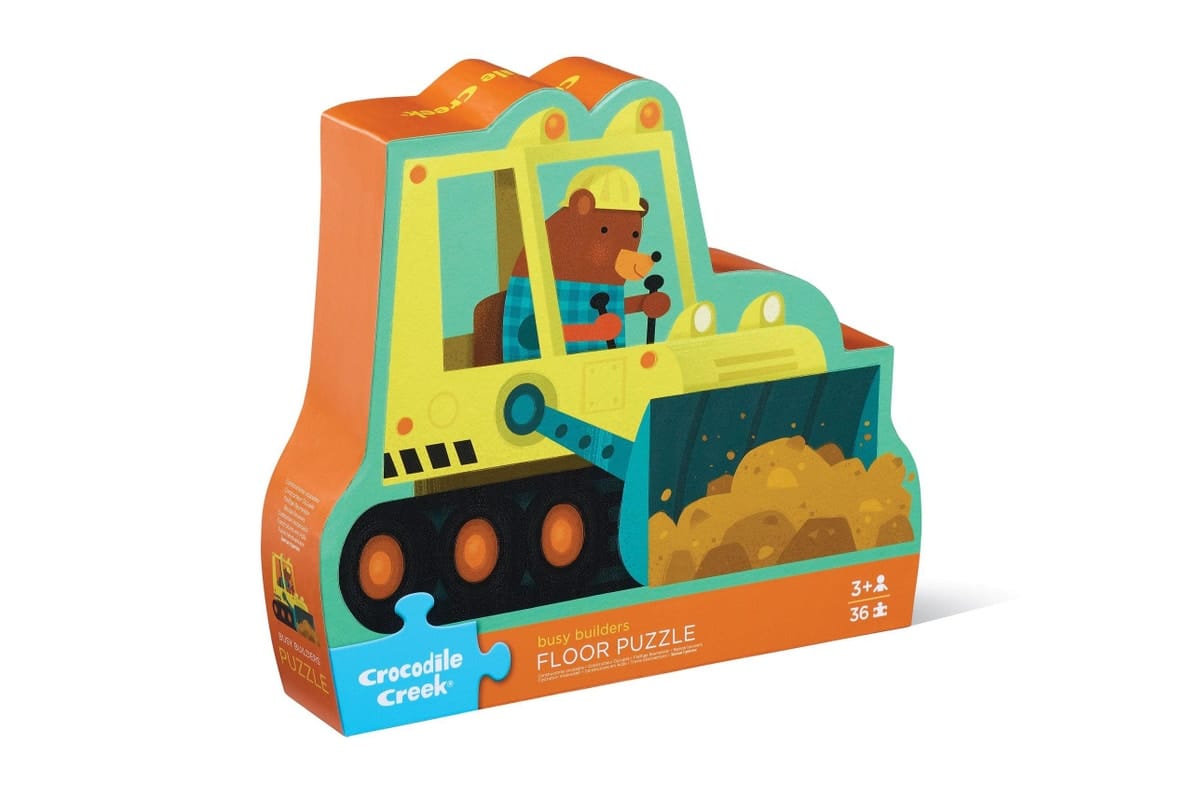Crocodile Creek Toys Busy Builders Floor Puzzle - 36 piece