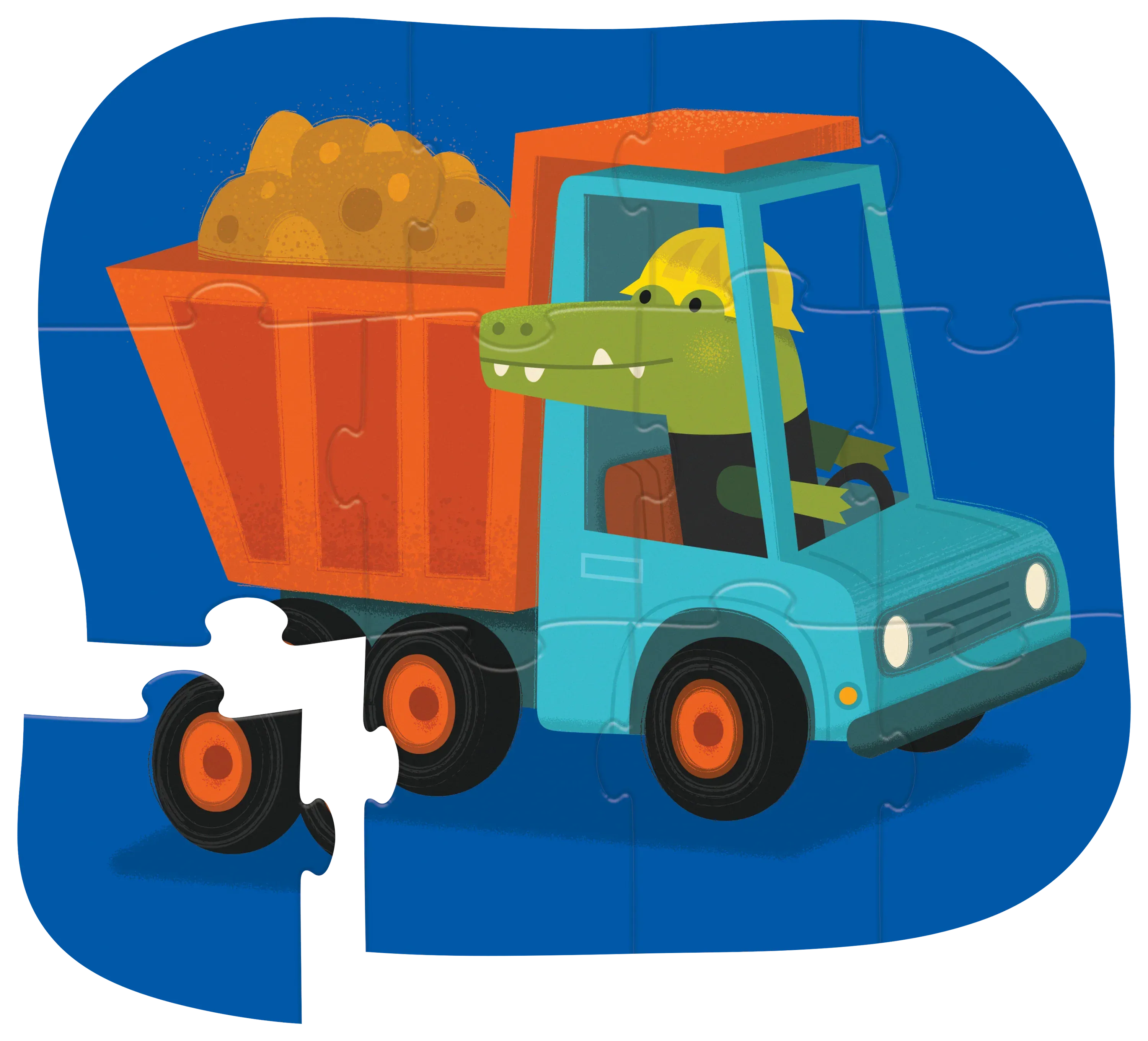 Crocodile Creek Toys Construction Croc Mini Puzzle - 12 Piece