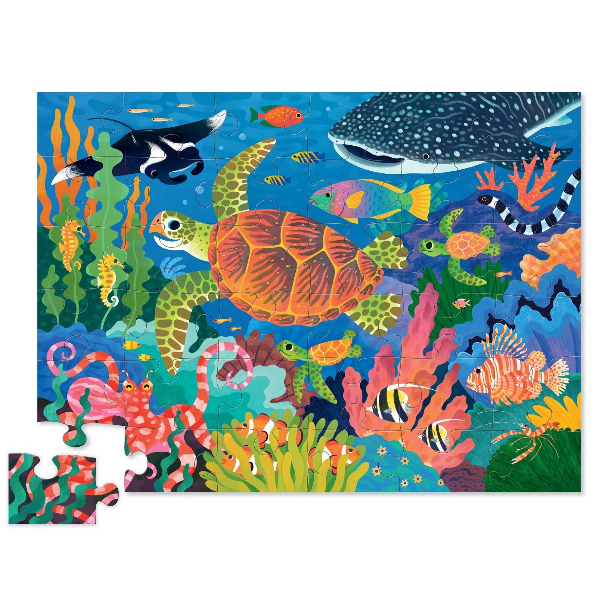 Crocodile Creek Toys Foil Sea Turtle Puzzle 36pc