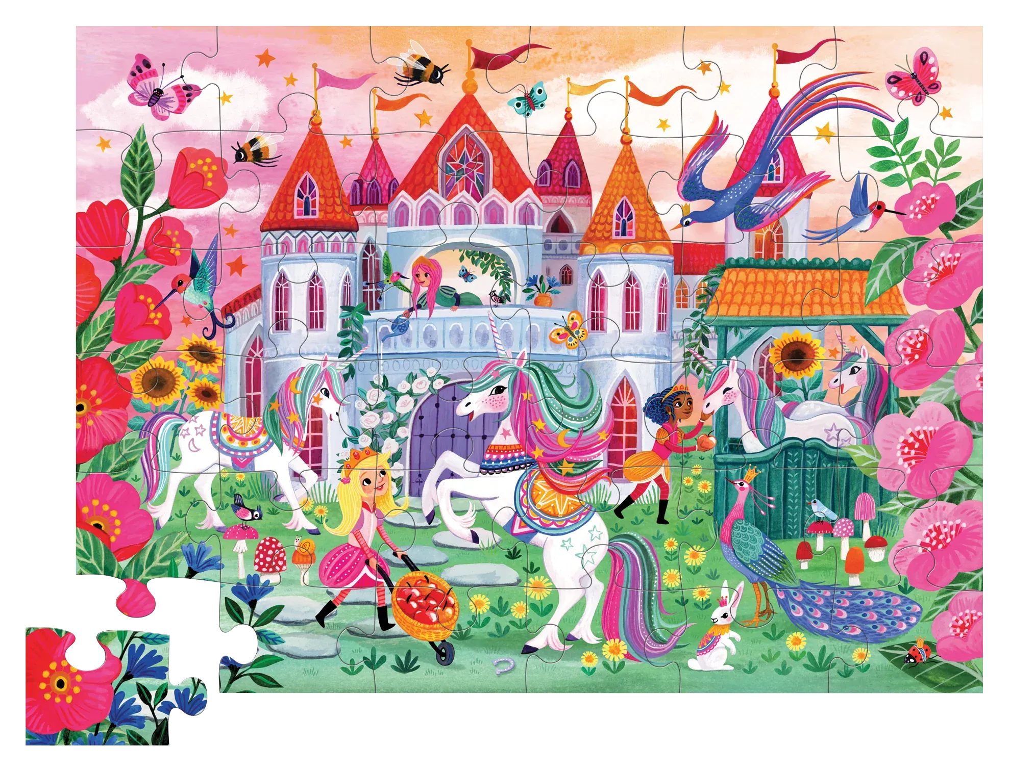 Crocodile Creek Toys Unicorn Castle Floor Puzzle - 36 piece