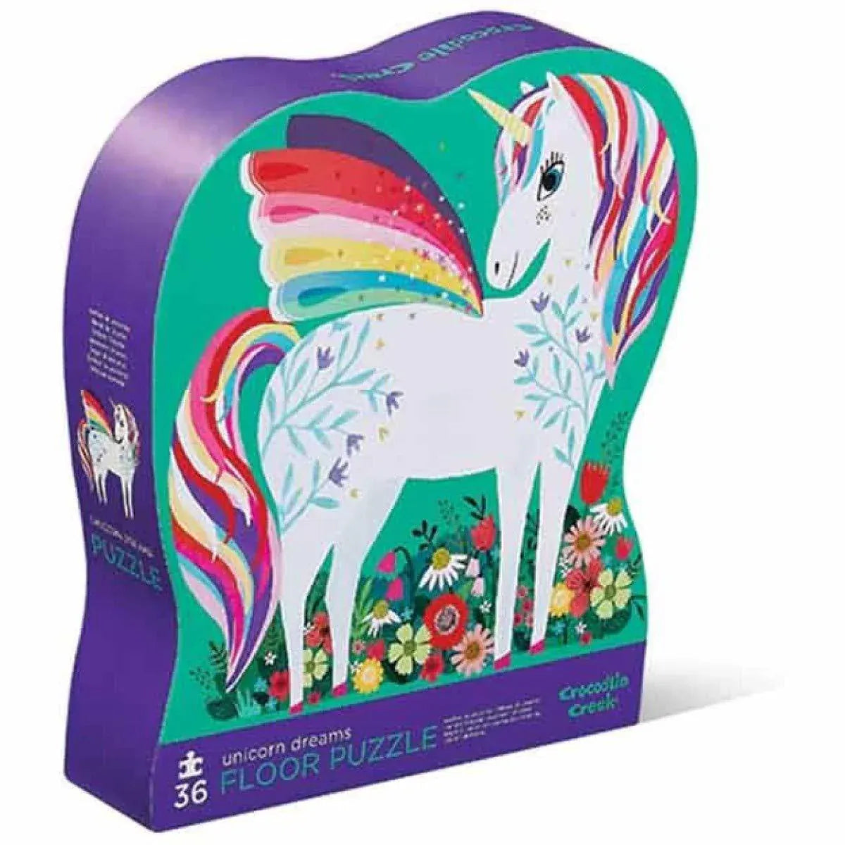Crocodile Creek Toys Unicorn Garden Floor Puzzle - 36 piece