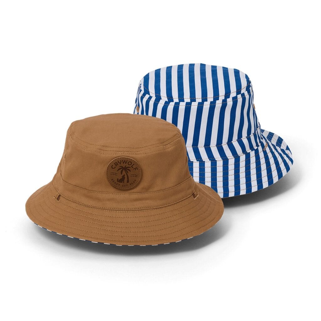 Crywolf Accessories Hats Reversible Bucket Hat - Deep Sea Stripe
