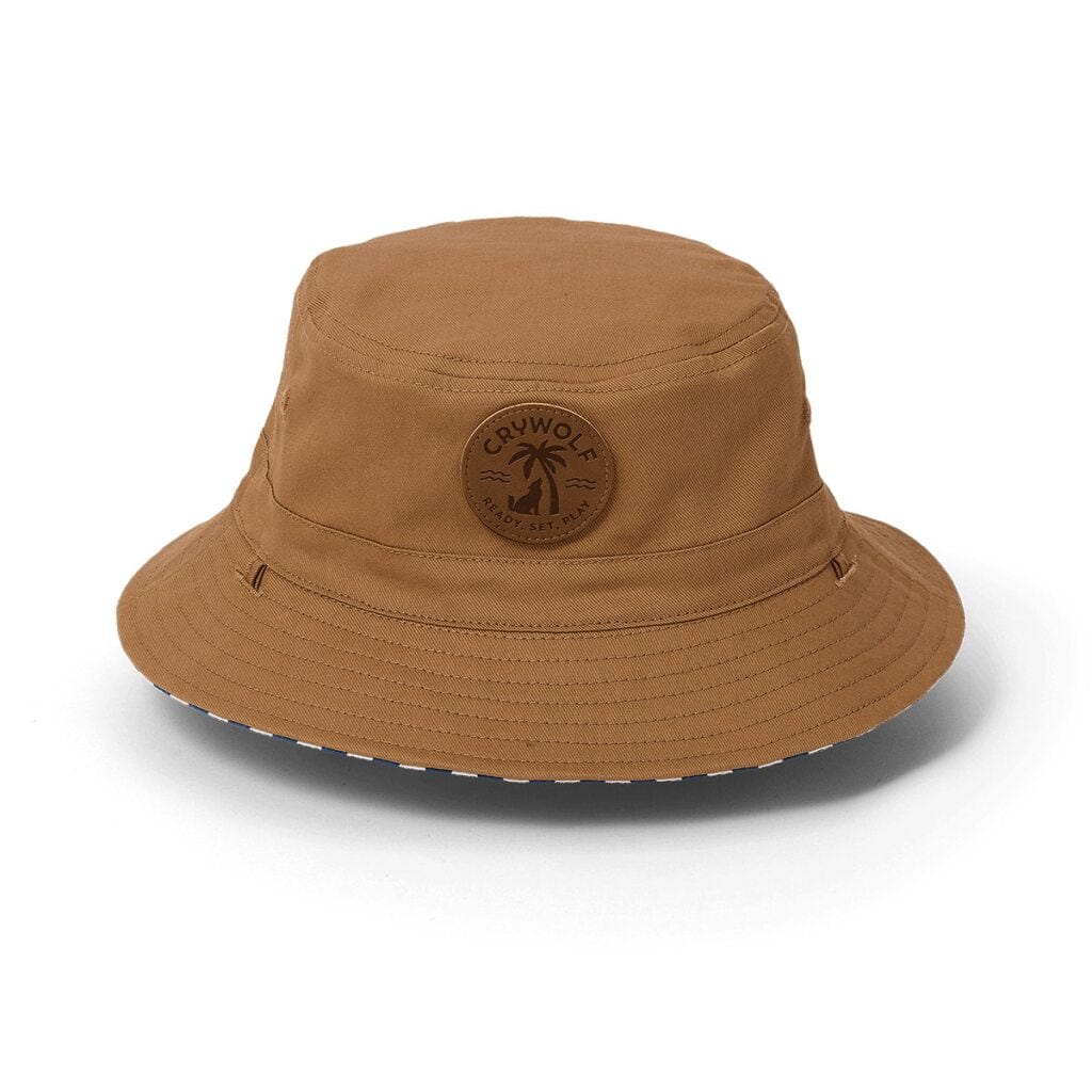 Crywolf Accessories Hats Reversible Bucket Hat - Deep Sea Stripe
