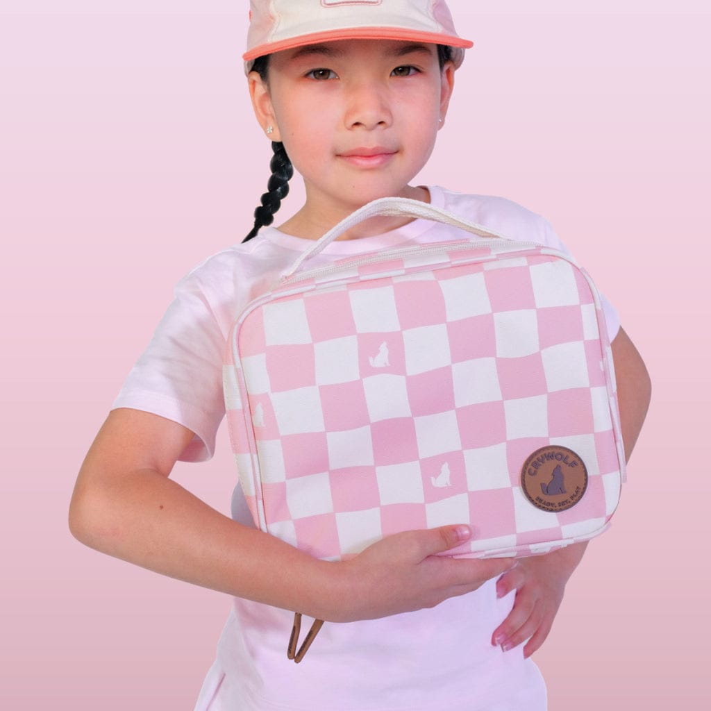 Crywolf Accessory Feeding Everyday Lunch Bag - Pink Check