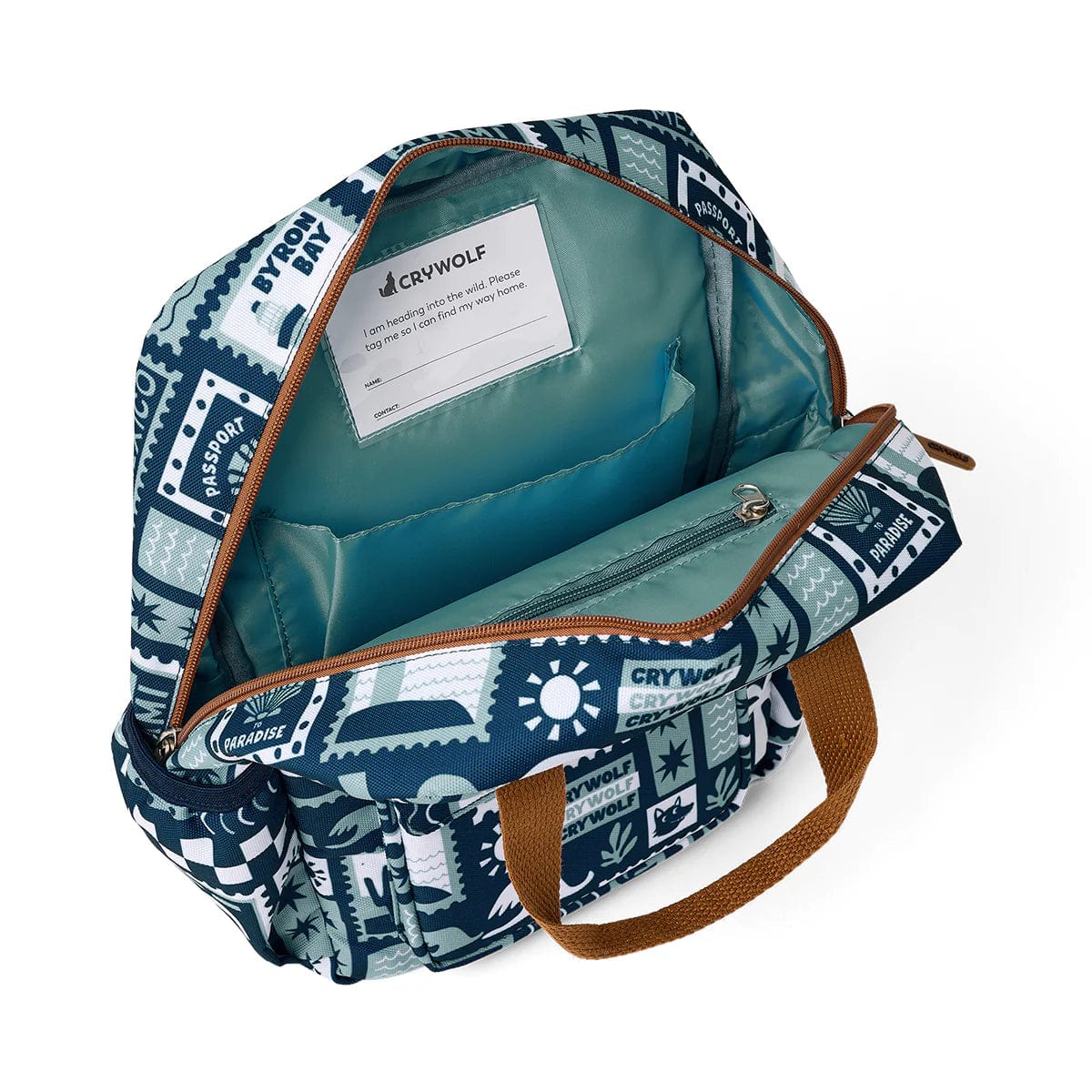 Crywolf Bags Mini Backpack - Blue Postcards