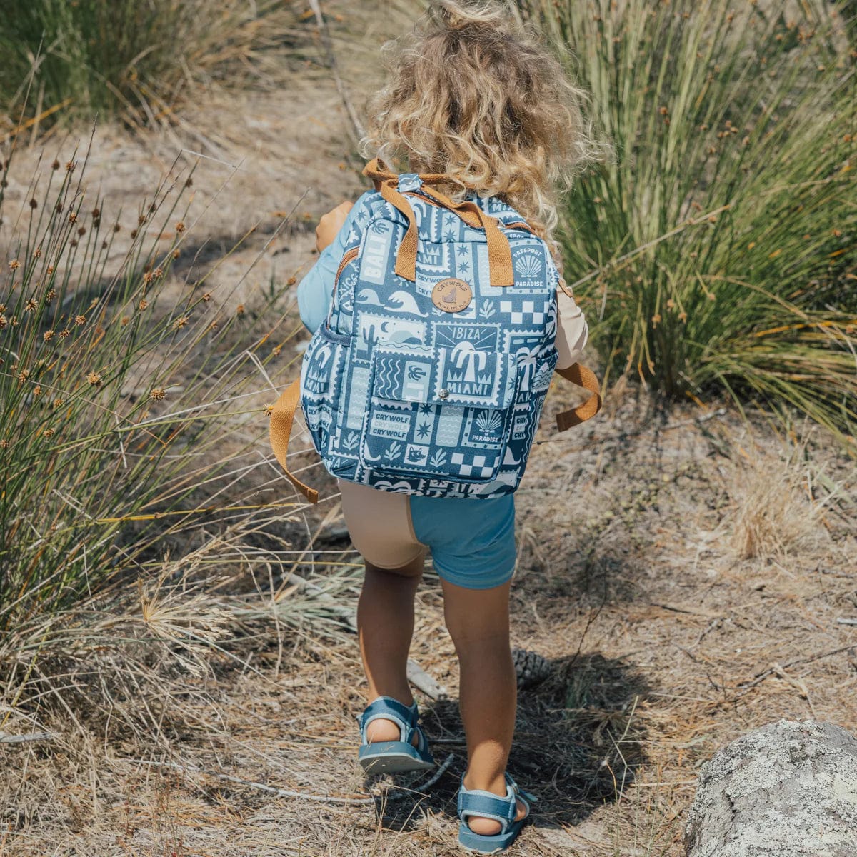 Crywolf Bags Mini Backpack - Blue Postcards