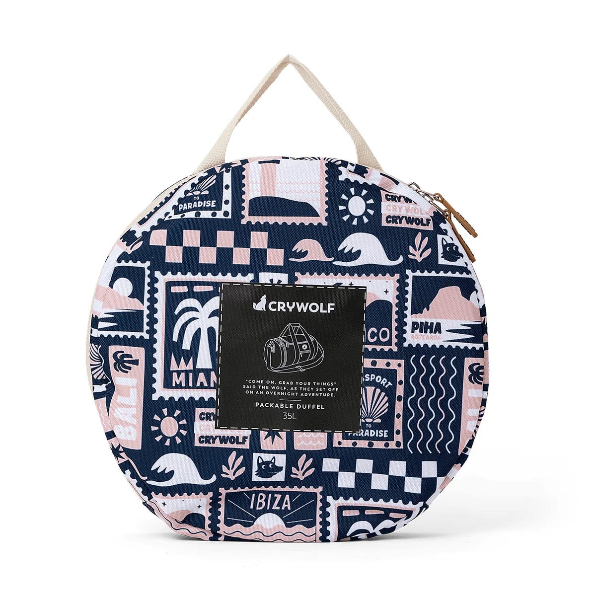 Crywolf Bags Packable Duffel Bag - Blush Postcards