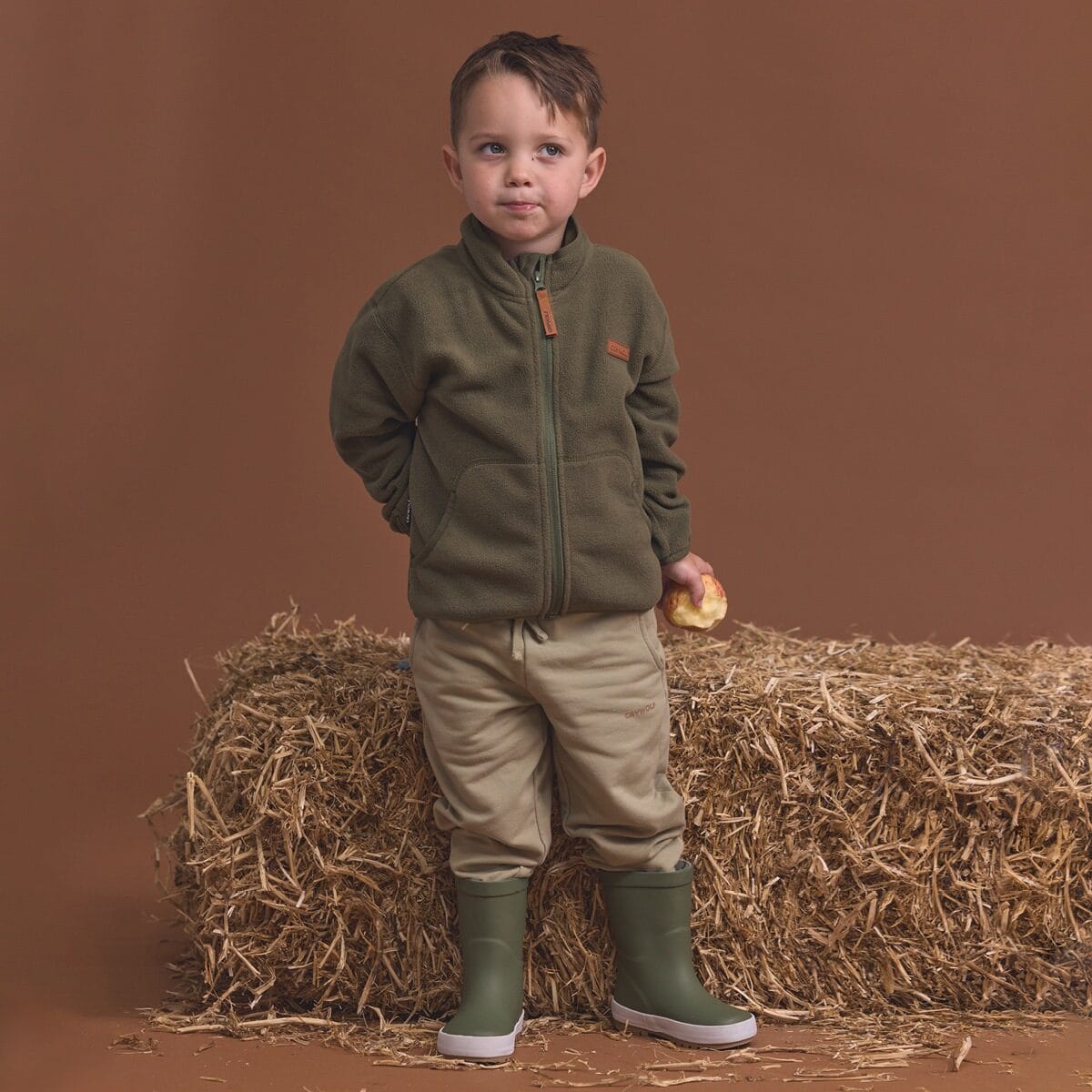 Crywolf Boys Jacket Lightweight Fleece Olive