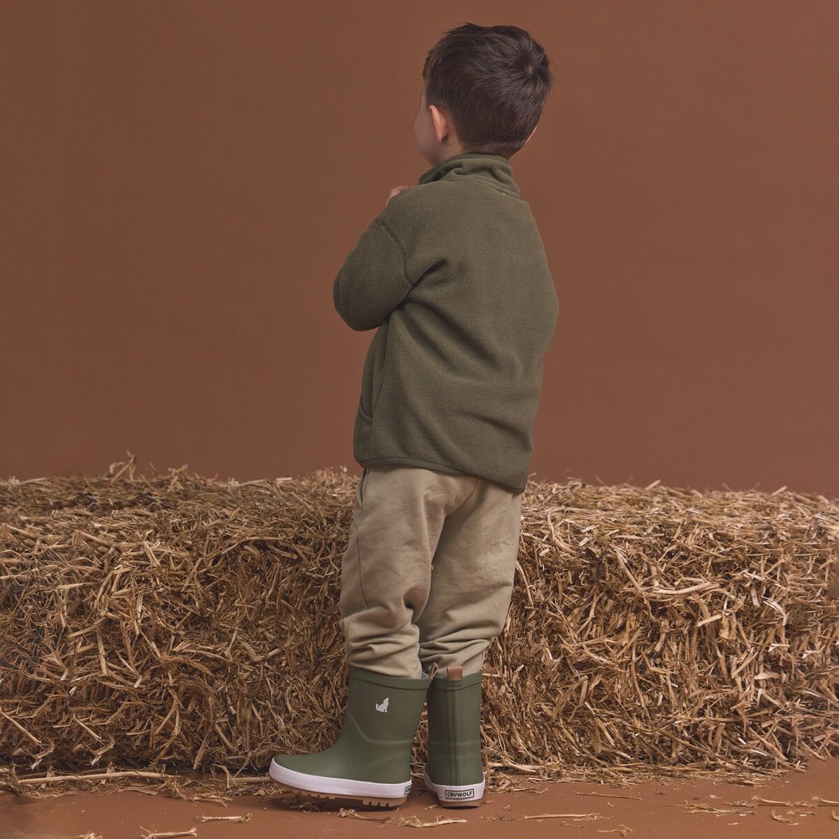 Crywolf Boys Jacket Lightweight Fleece Olive