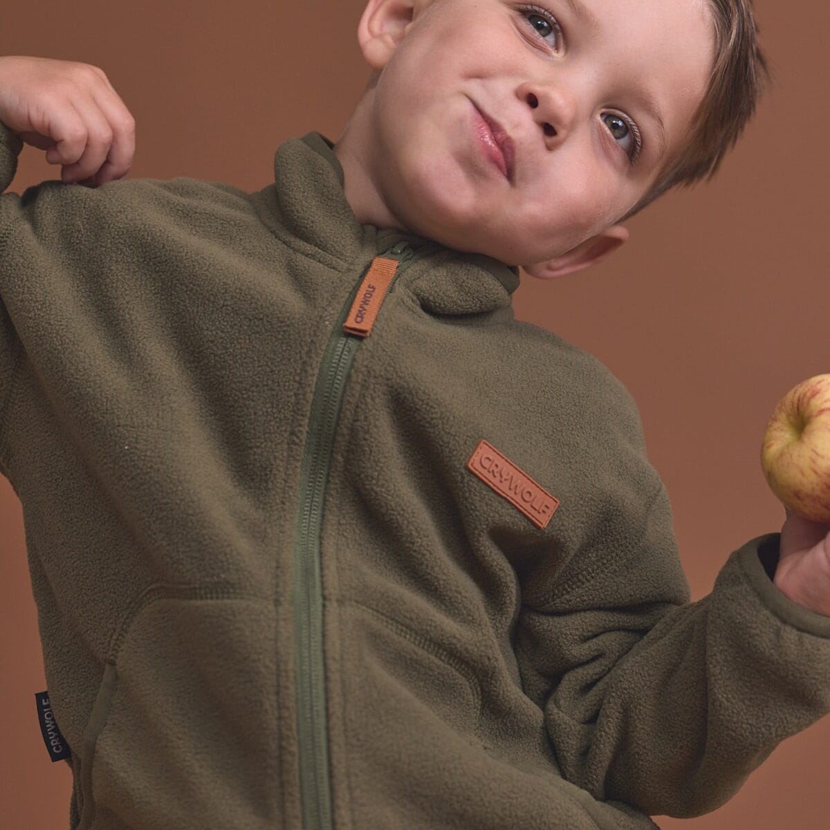 Crywolf Boys Jacket Lightweight Fleece Olive