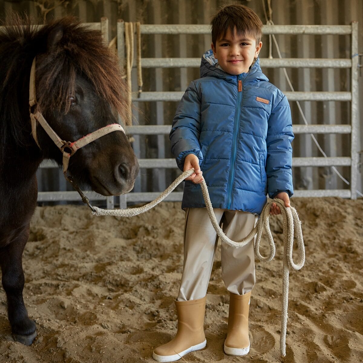 Crywolf Boys Jacket REVERSIBLE ECO-PUFFER Blue Plaid