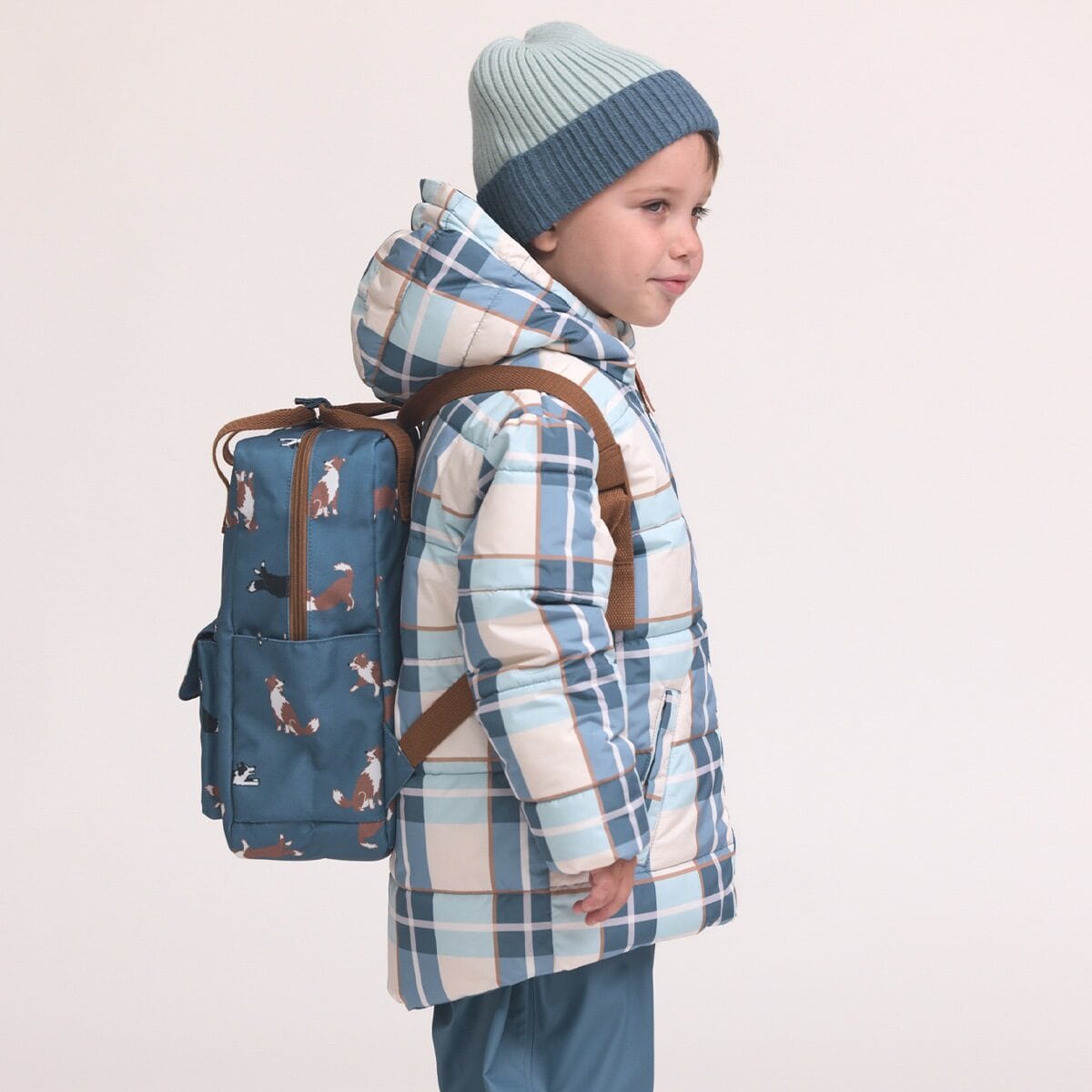 Crywolf Boys Jacket REVERSIBLE ECO-PUFFER Blue Plaid