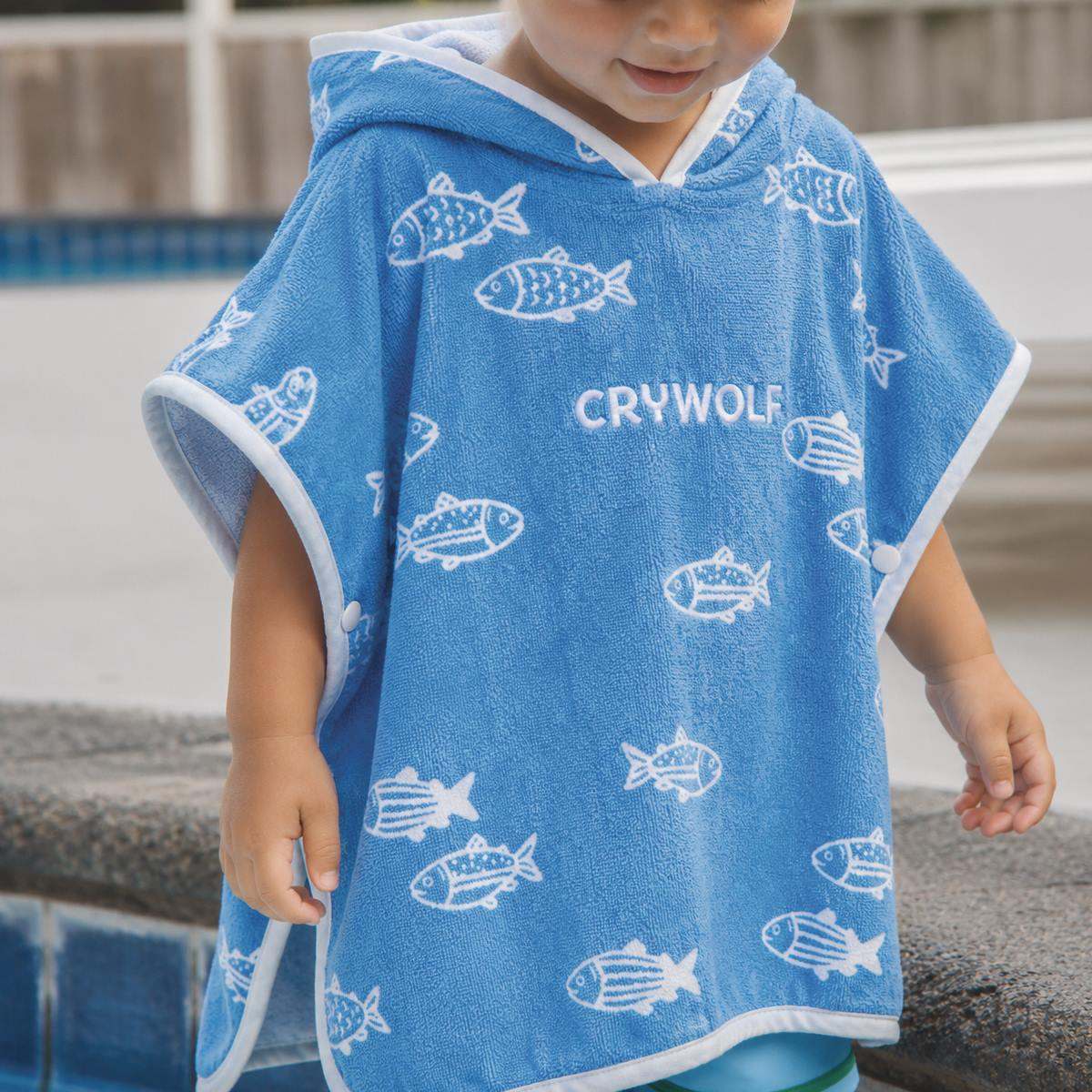Crywolf Boys Swimwear Baby Hooded Towel - Fish School