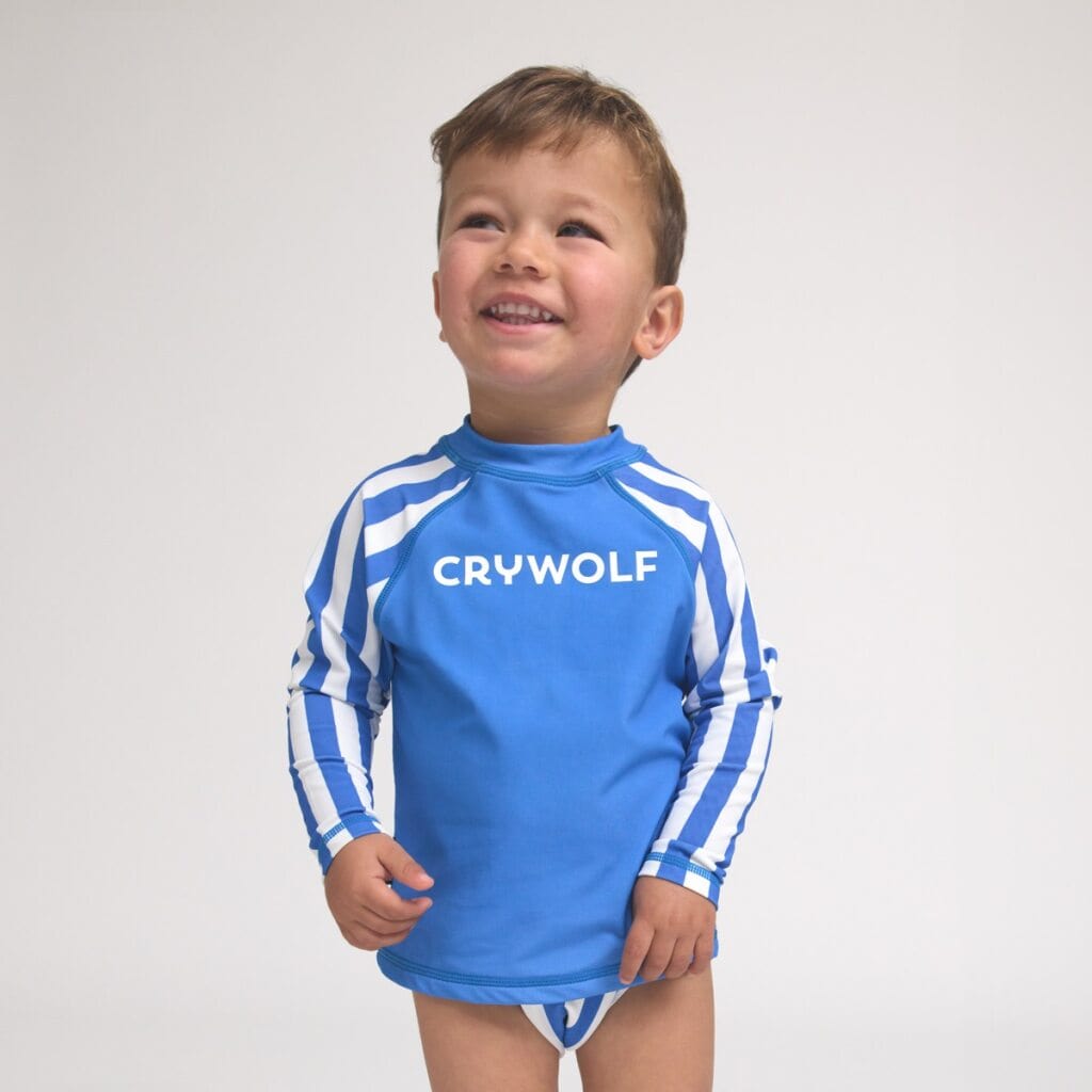 Crywolf Boys Swimwear Baby Rash Vest Deep Sea Stripe