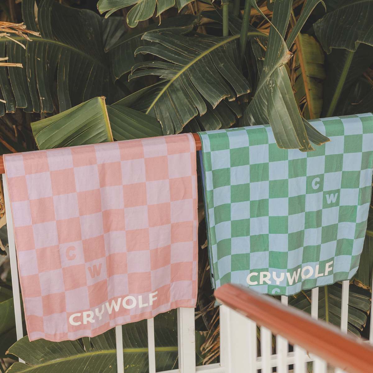 Crywolf Boys Swimwear RAPID DRY TOWEL Sea Green Check