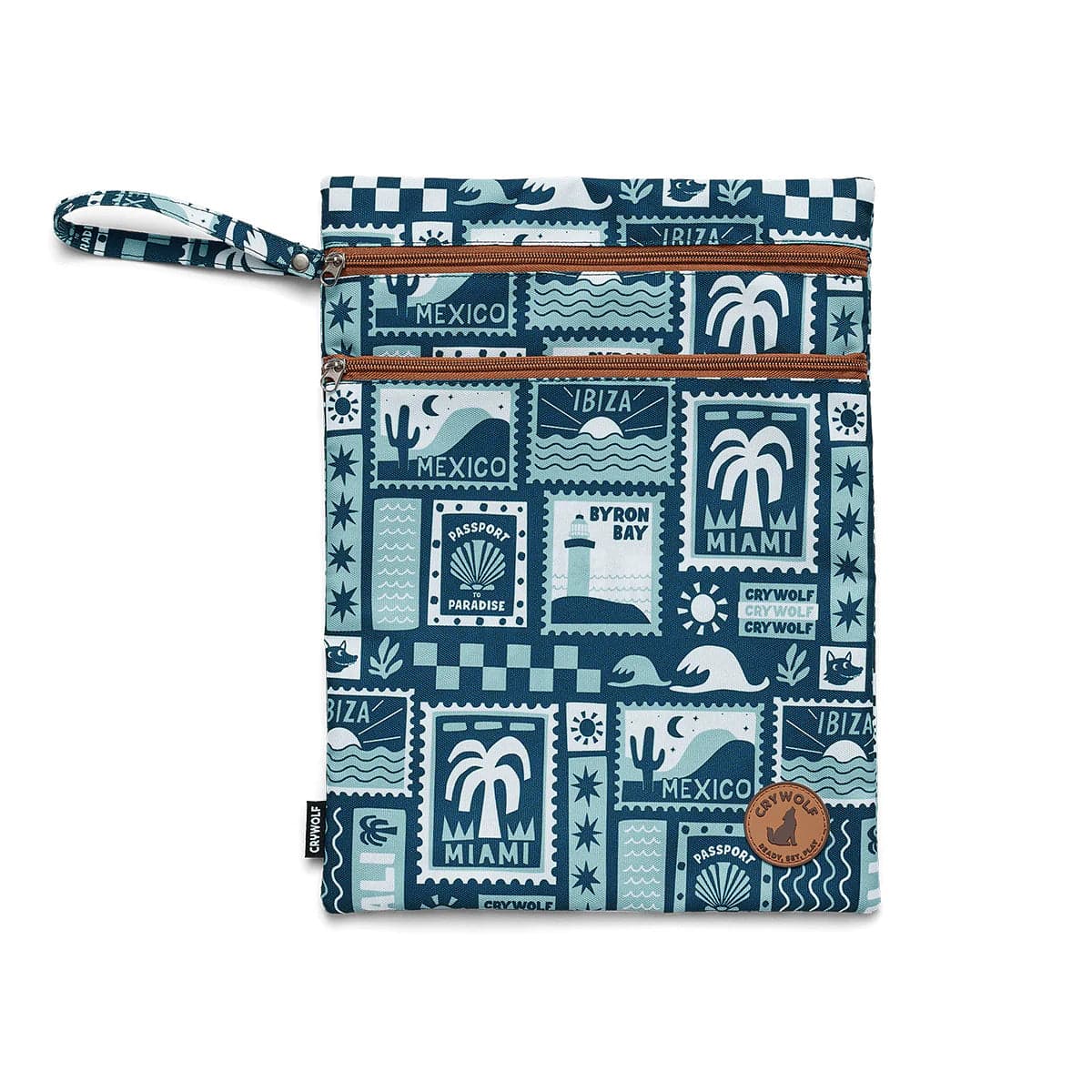 Crywolf Children Accessories Wet Bag - Blue Postcards