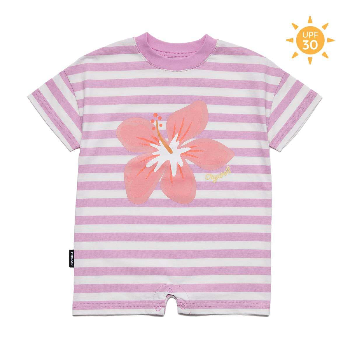 Crywolf Chill Romper SUN SMART ROMPER Hibiscus Stripe