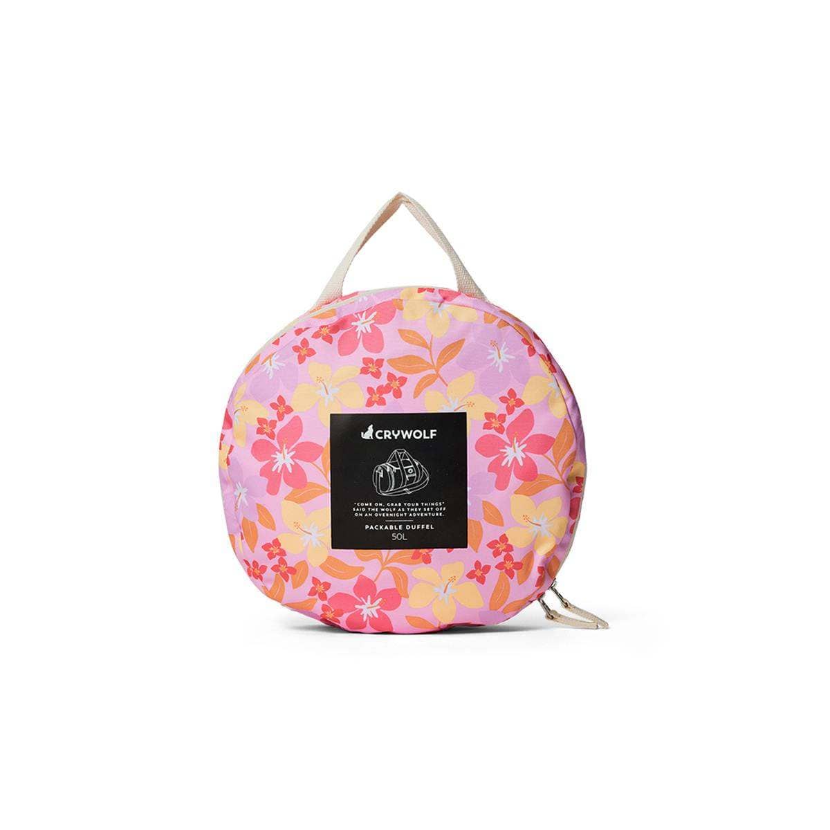 Crywolf Duffel PACKABLE DUFFLE BAG Hibiscus Daze