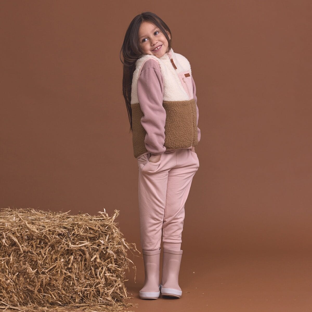 Crywolf Girls Jacket 3Y REVERSIBLE YETI VEST Harvest Colourblock