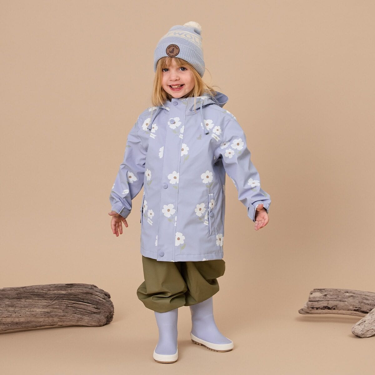 Crywolf Girls Jacket Play Jacket - Floral Periwinkle