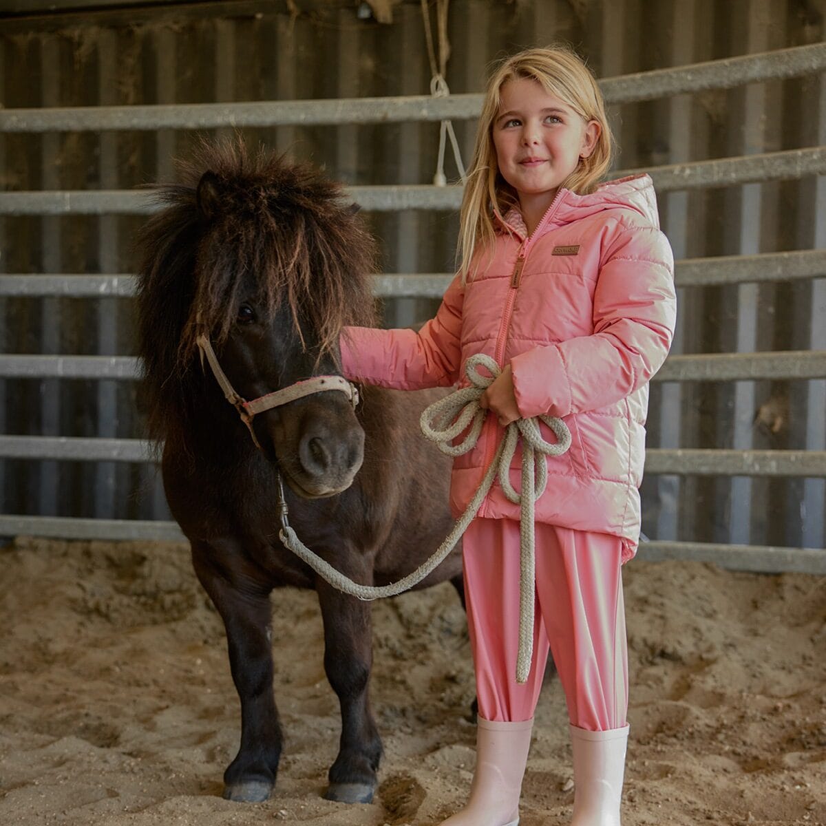 Crywolf Girls Jacket REVERSIBLE ECO-PUFFER Rose Gingham