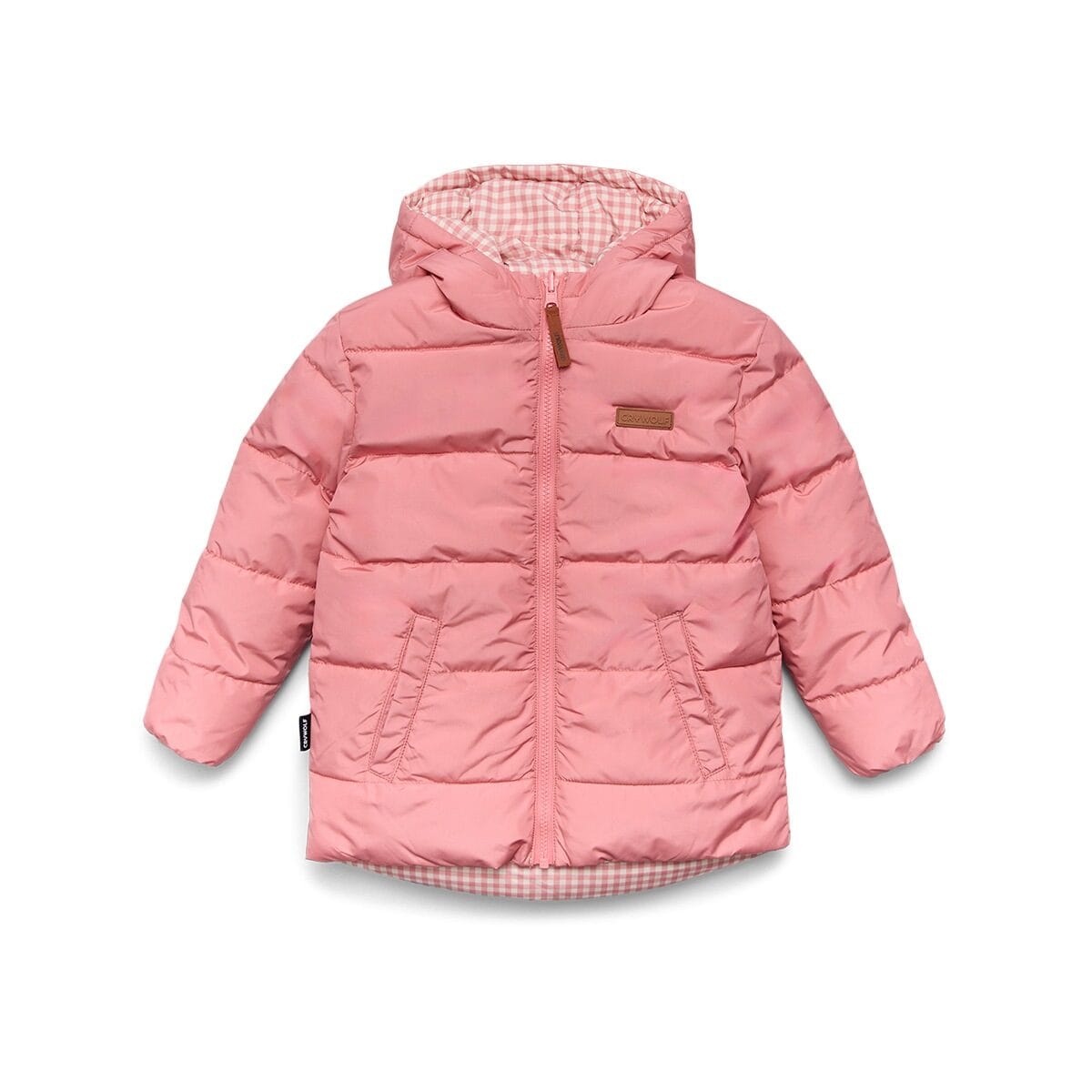 Crywolf Girls Jacket REVERSIBLE ECO-PUFFER Rose Gingham