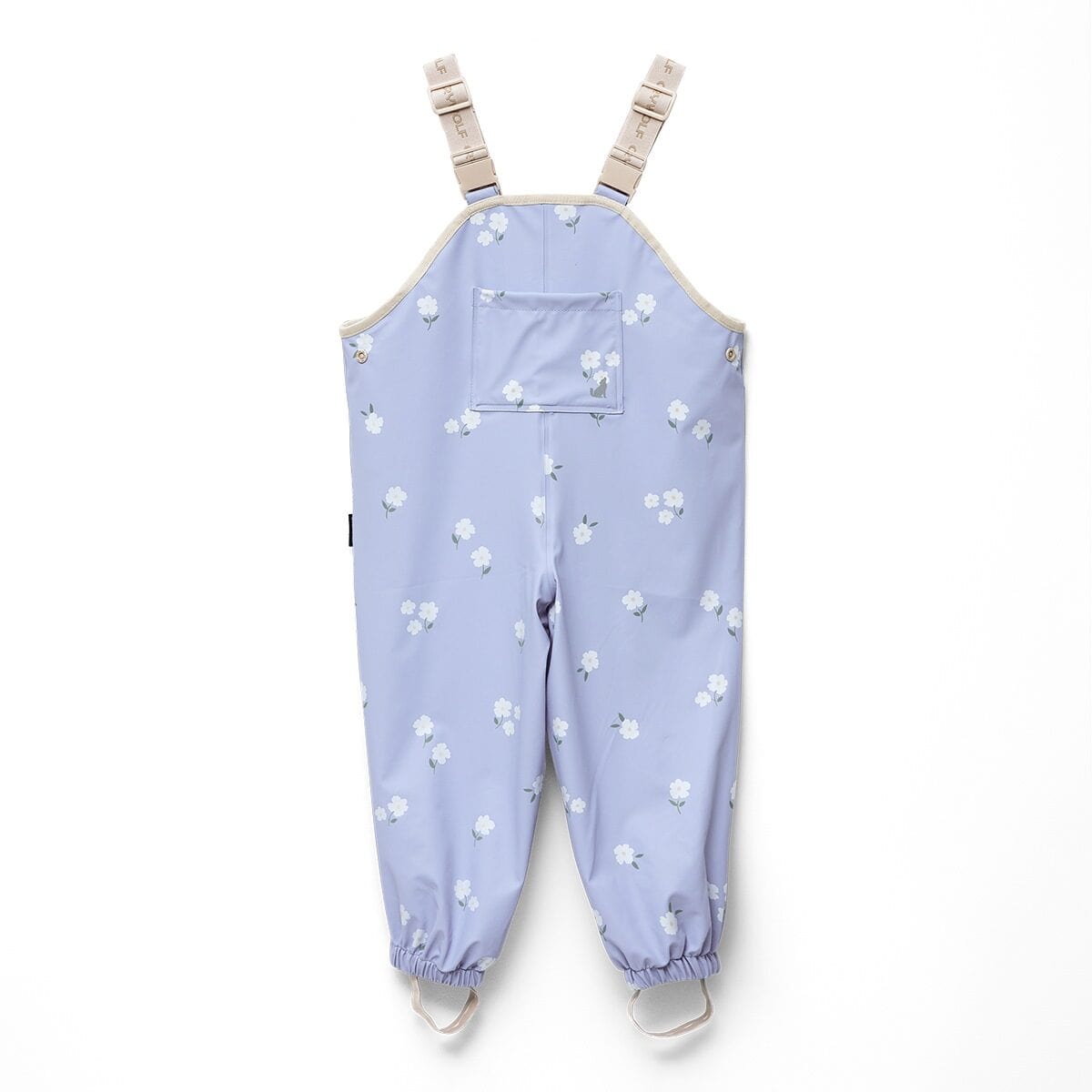 Crywolf Girls Pant Rain Overalls - Floral Periwinkle