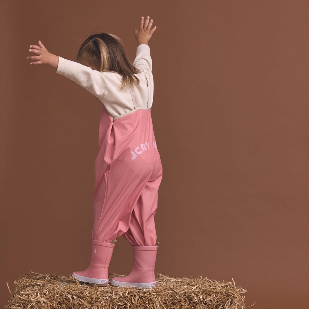 Crywolf Girls Pants RAIN OVERALLS Rose