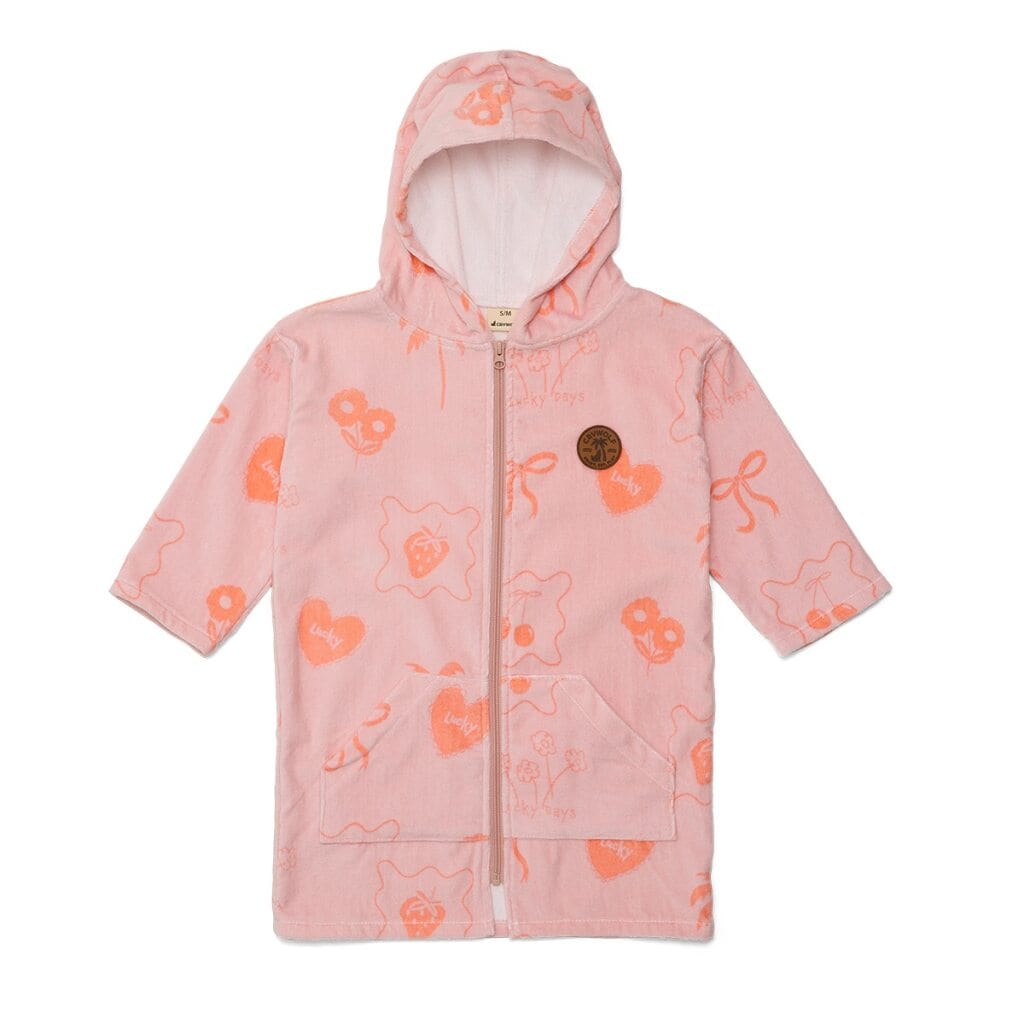 Crywolf Girls Swimwear Everywhere Zip-Up Towel - Pink