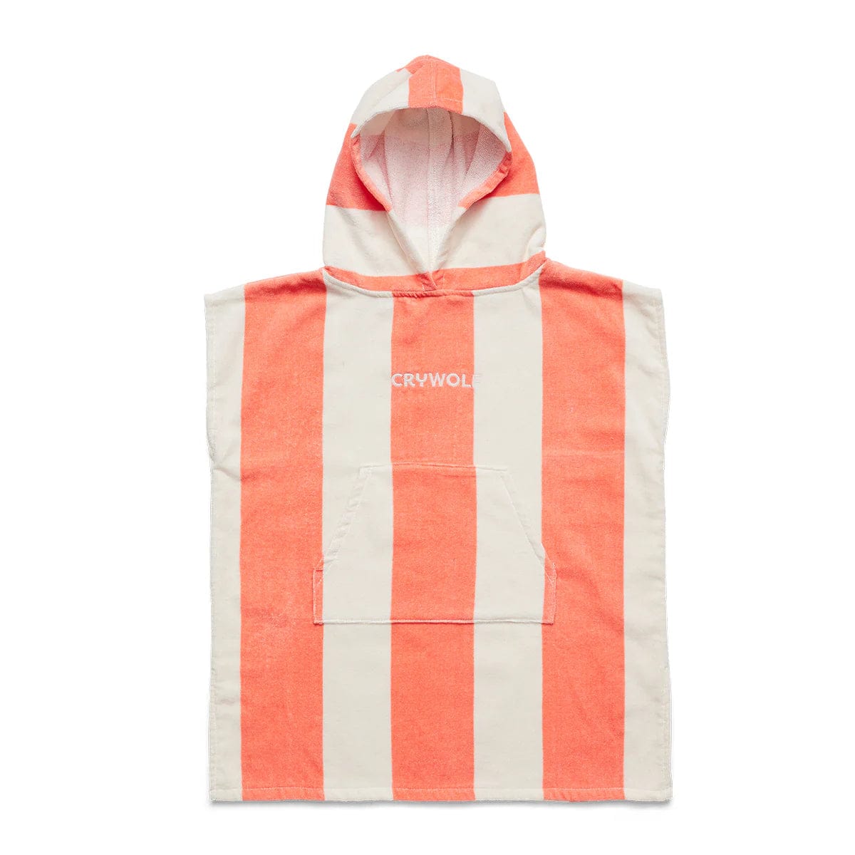 Crywolf Girls Swimwear Hooded Towel - Coral Stripe