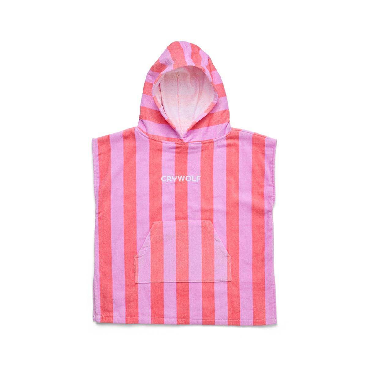 Crywolf Girls Swimwear Hooded Towel - Flamingo Stripe