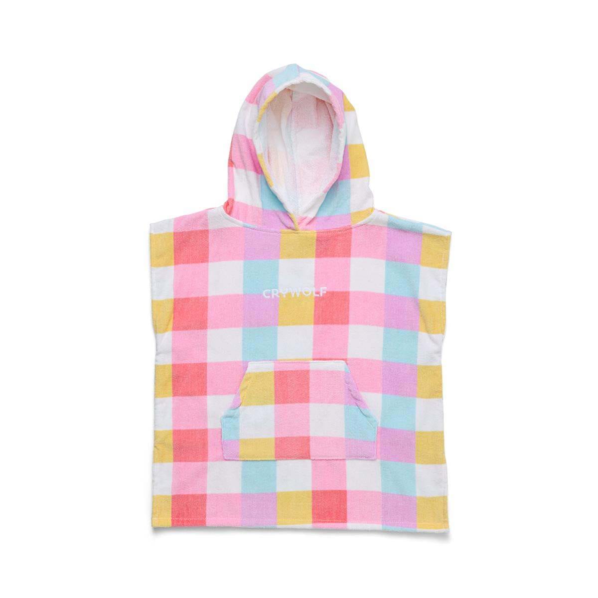 Crywolf Girls Swimwear Hooded Towel - Pop Gingham