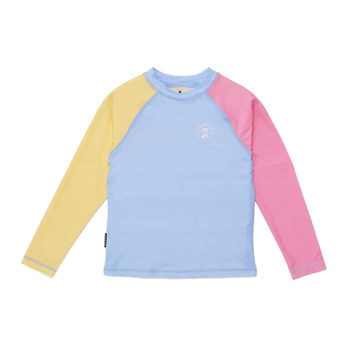 Crywolf Girls Swimwear Long Sleeve Rash Vest - Pop Colourblock