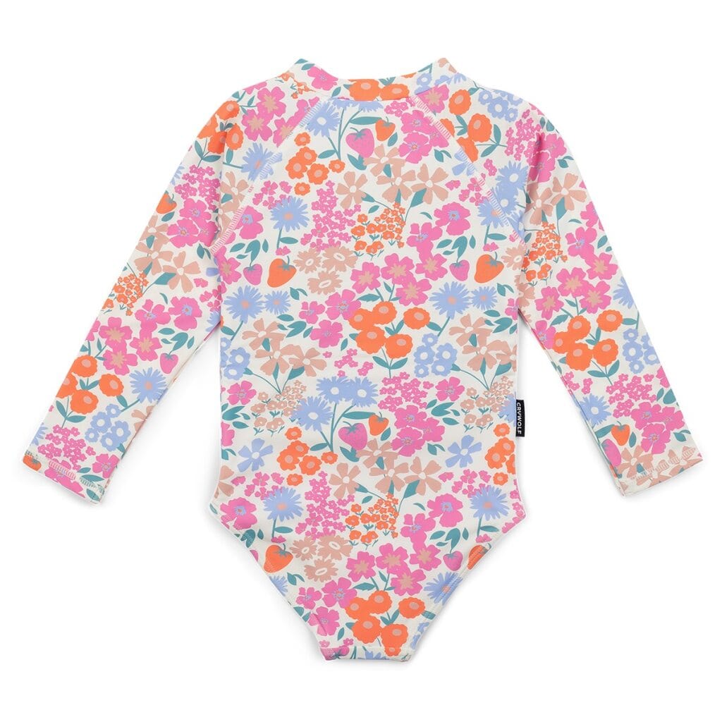 Crywolf Girls Swimwear Long Sleeve Swimsuit Berry Garden