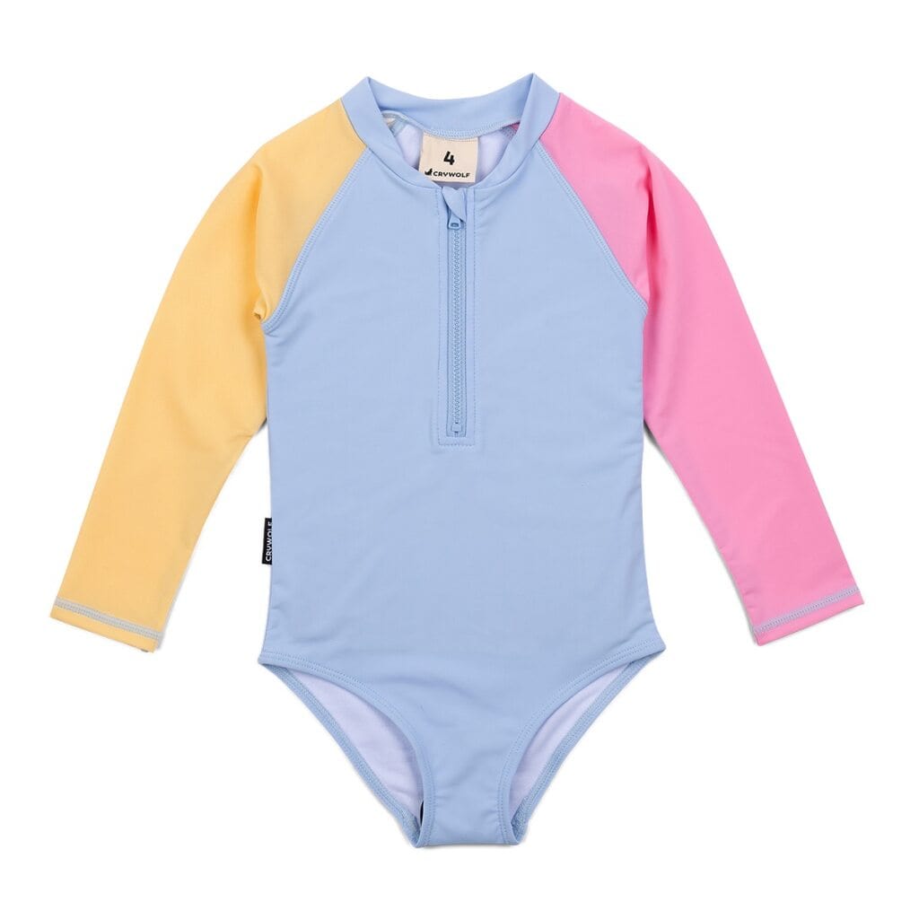 Crywolf Girls Swimwear Long Sleeve Swimsuit Pop Colourblock