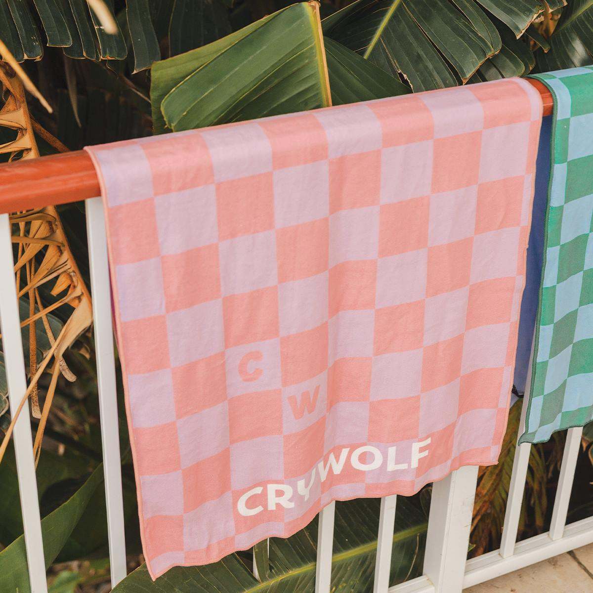 Crywolf Girls Swimwear RAPID DRY TOWEL Flamingo Check