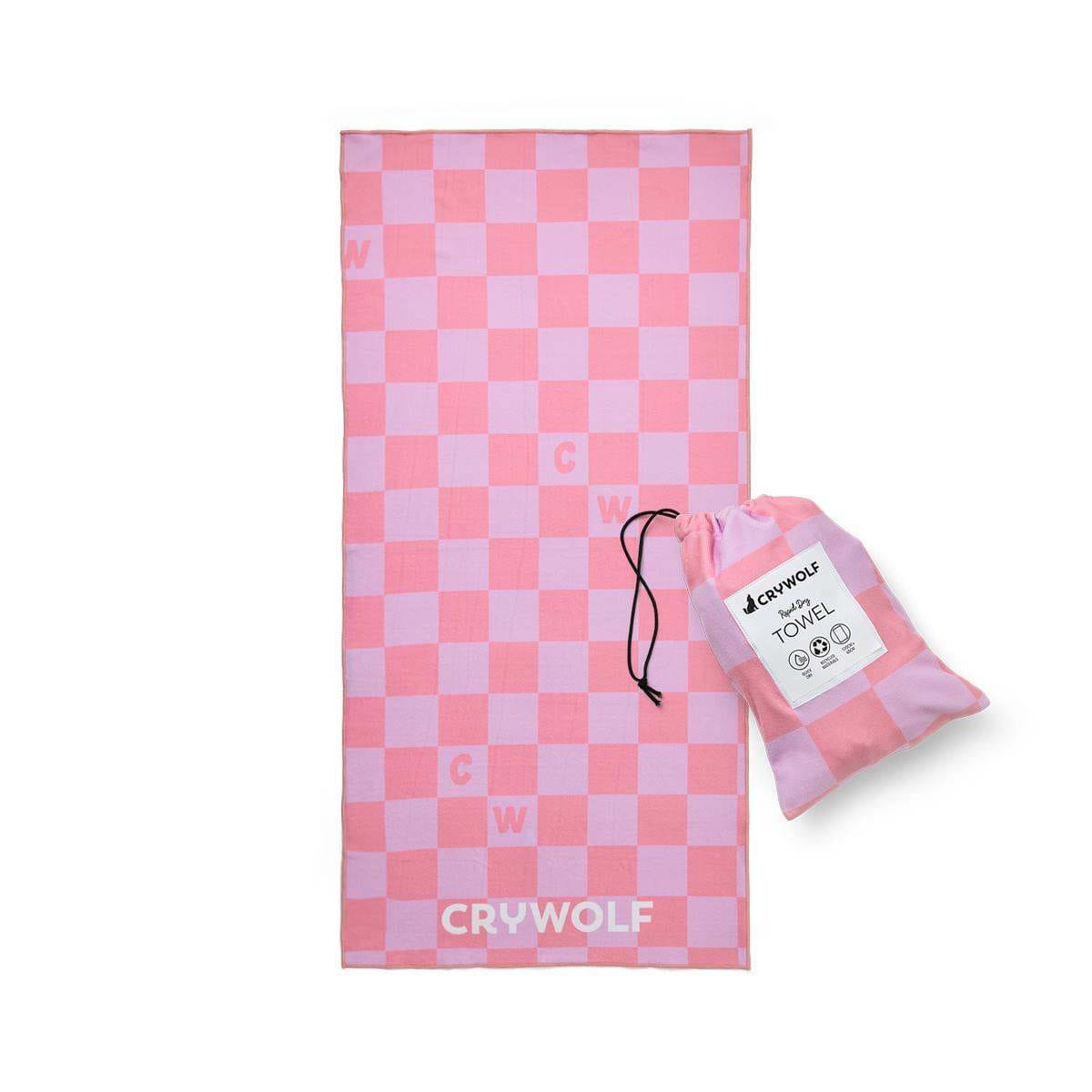 Crywolf Girls Swimwear RAPID DRY TOWEL Flamingo Check