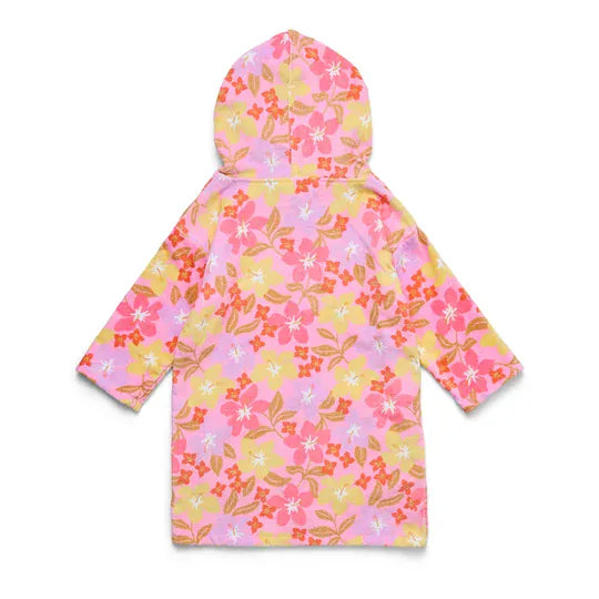 Crywolf Girls Swimwear ZIP-UP TOWEL Hibiscus Daze