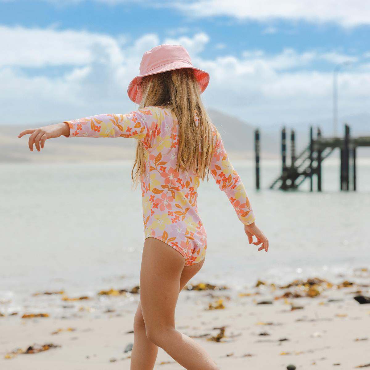Crywolf Long Sleeve Swimsuit LONG SLEEVE SWIMSUIT Hibiscus Daze