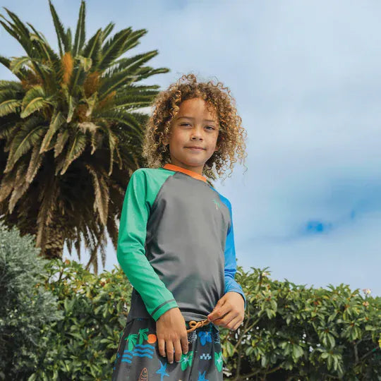 Crywolf Rash Vest 3Y LONG SLEEVE RASH VEST Seaside Colourblock