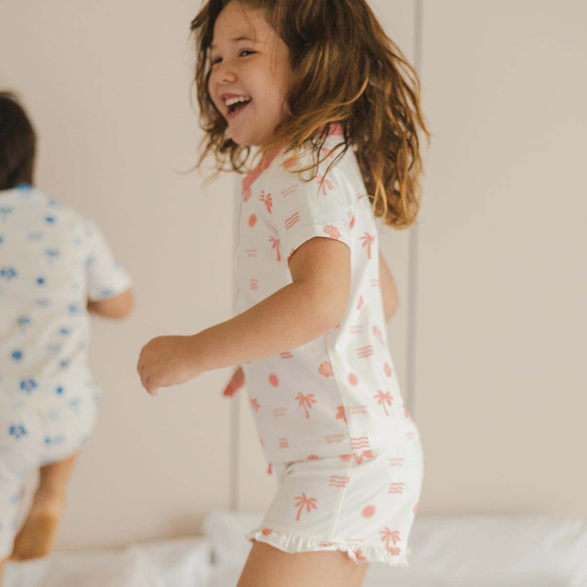 Crywolf Short Sleeve Sleep Set SHORT SLEEVE SLEEP SET Pink Holiday