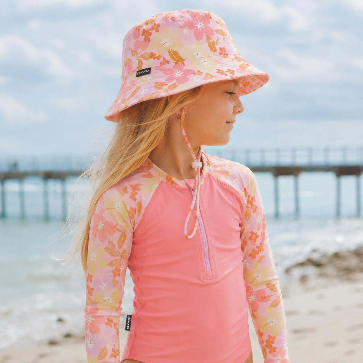 Crywolf Swim Bucket Hat SWIM BUCKET HAT Hibiscus Daze