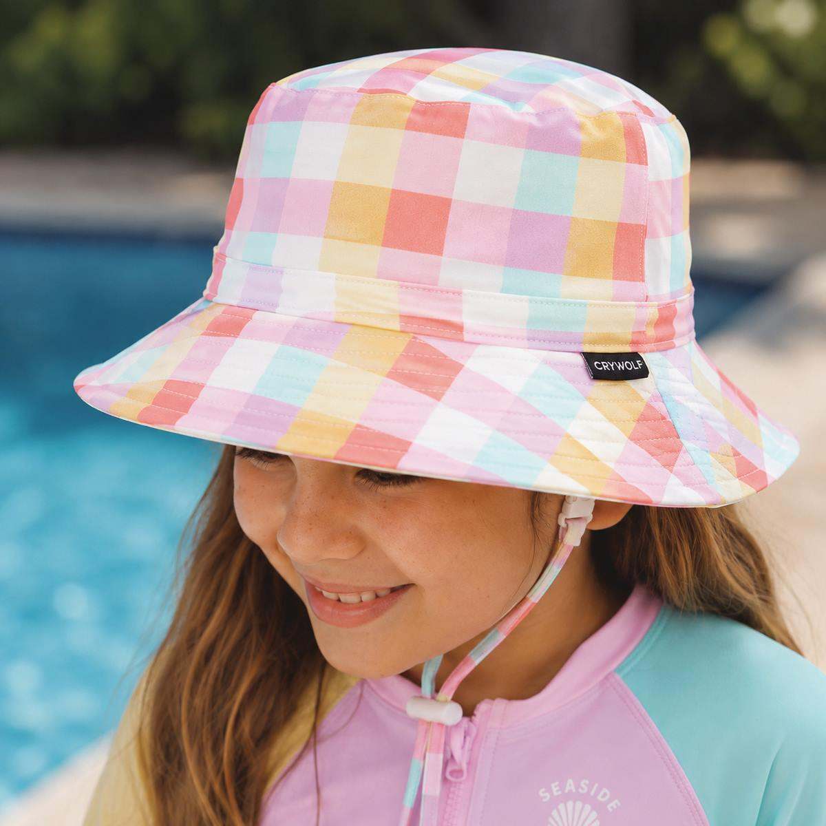 Crywolf Swim Bucket Hat SWIM BUCKET HAT Pop Gingham