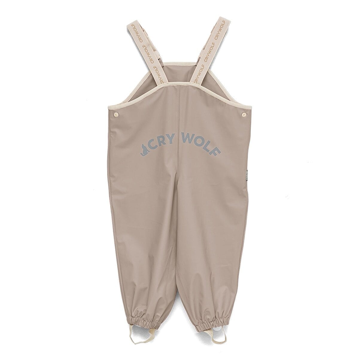 Crywolf unisex rain overalls in ash color, waterproof pants with adjustable straps and durable fabric for outdoor protection.