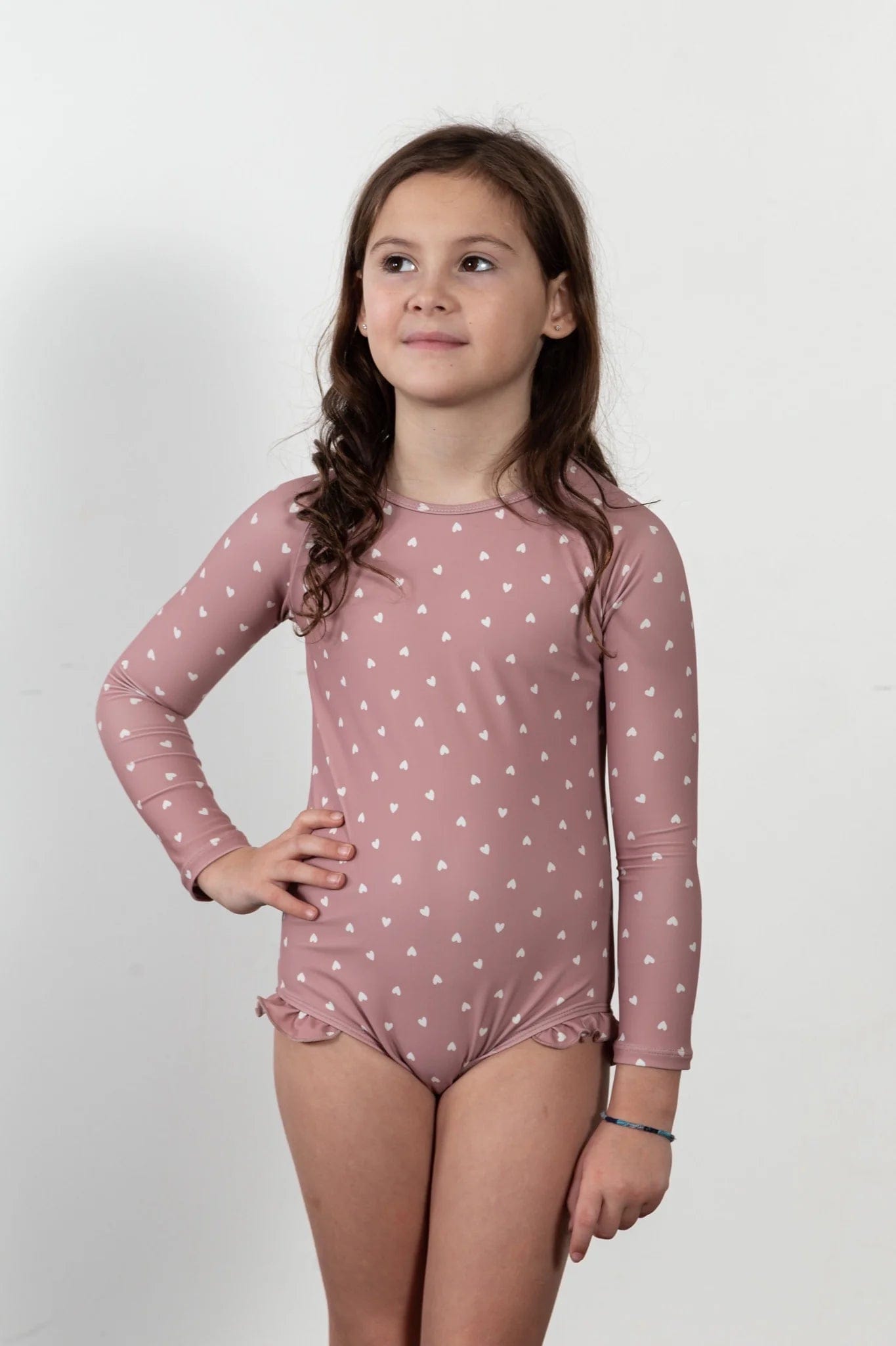 Current Tyed Girls Swimwear The Charlotte Ruffle Rashguard Suit