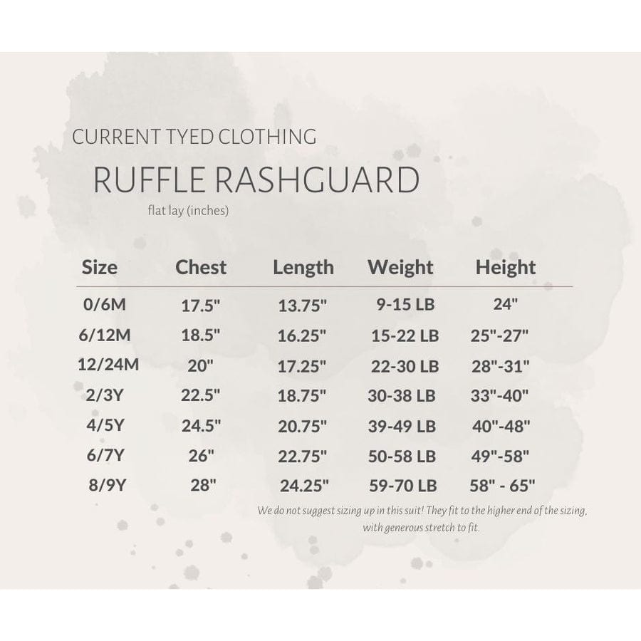 Current Tyed Girls Swimwear The Sophie Ruffle Rashguard Suit