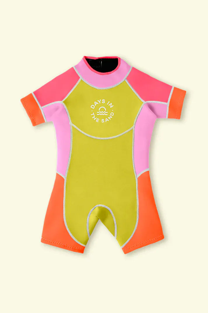 Days In The Sand Girls Swimwear 2Y Lemon Swirl - 2mm Springsuit Wetsuit
