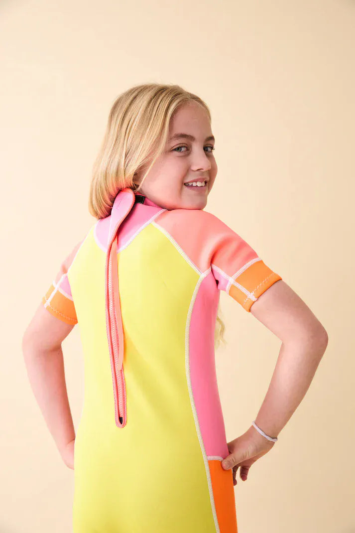 Days In The Sand Girls Swimwear Lemon Swirl - 2mm Springsuit Wetsuit