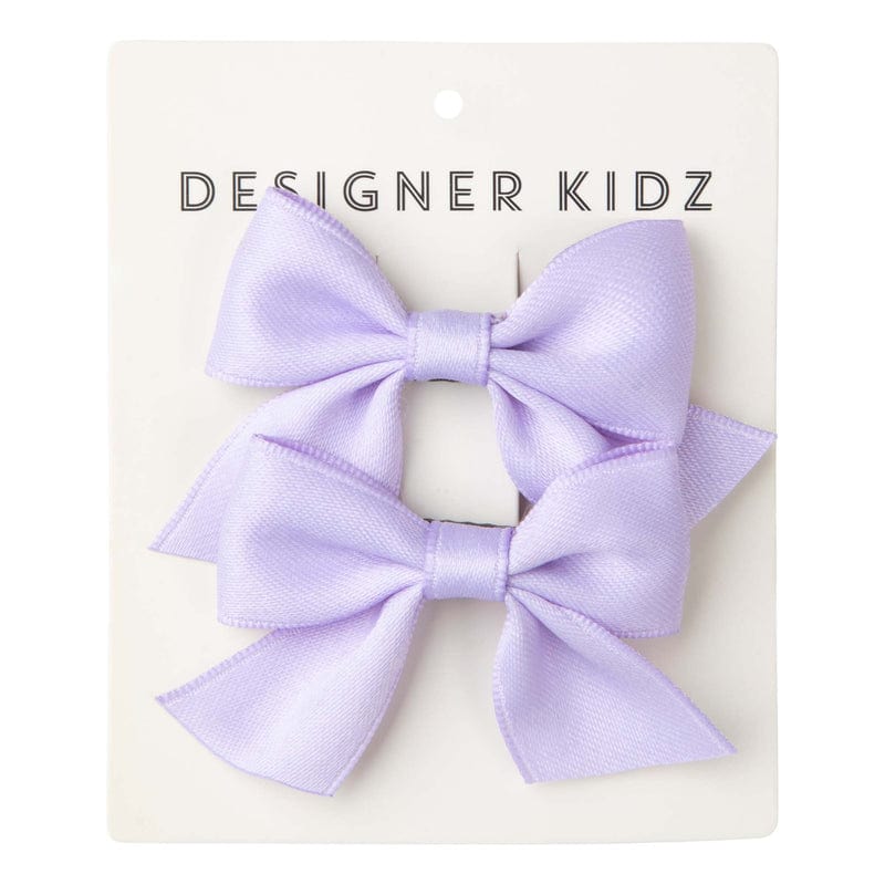 Designer Kidz Accessory Hair Bow Hair Clip Pack -Lavender